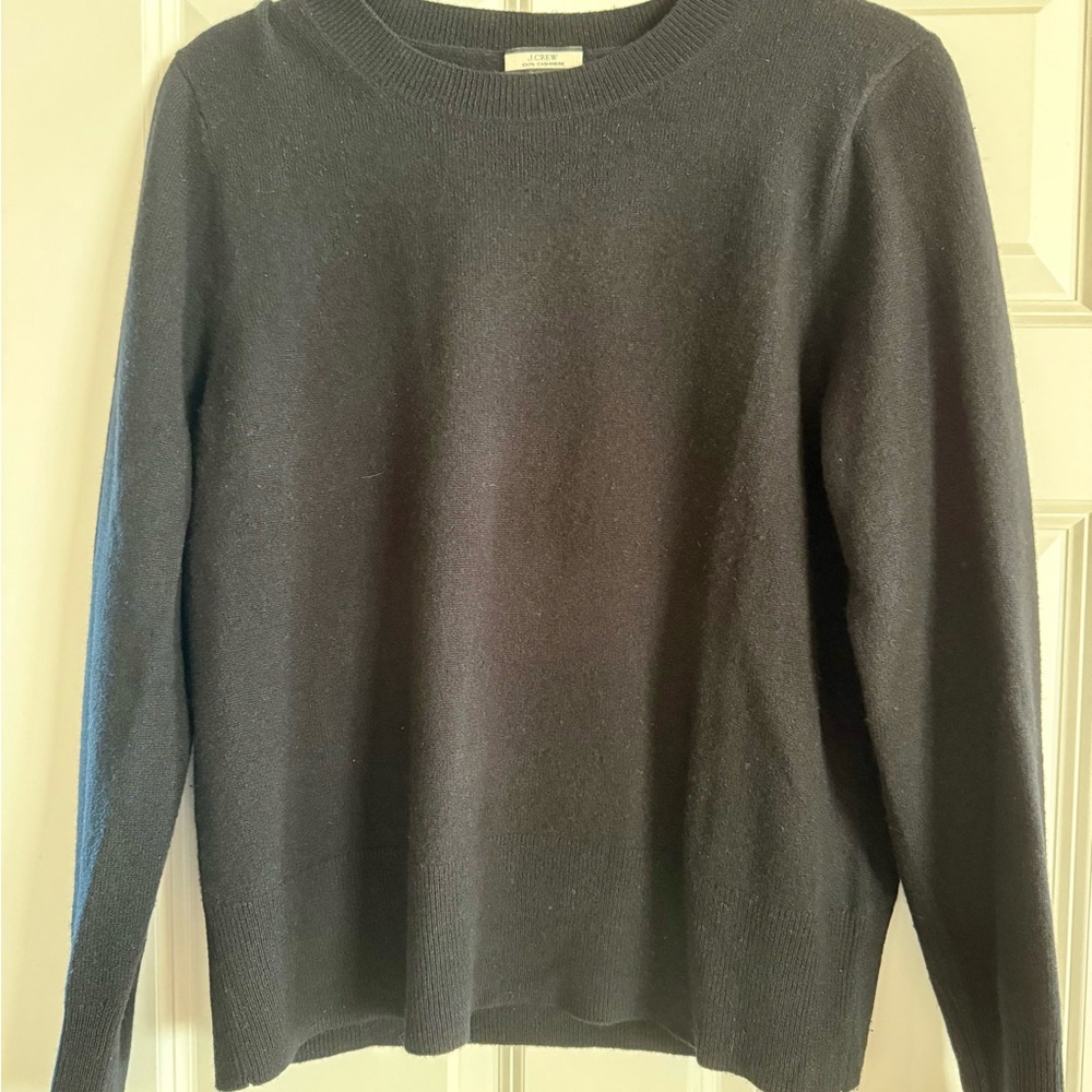 J. Crew Cashmere Black Crew Neck Sweater